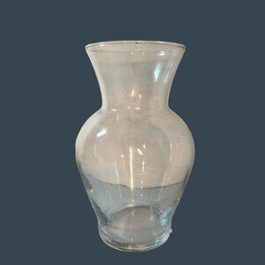 Clear Glass Flower Vase Waisted 7 inch